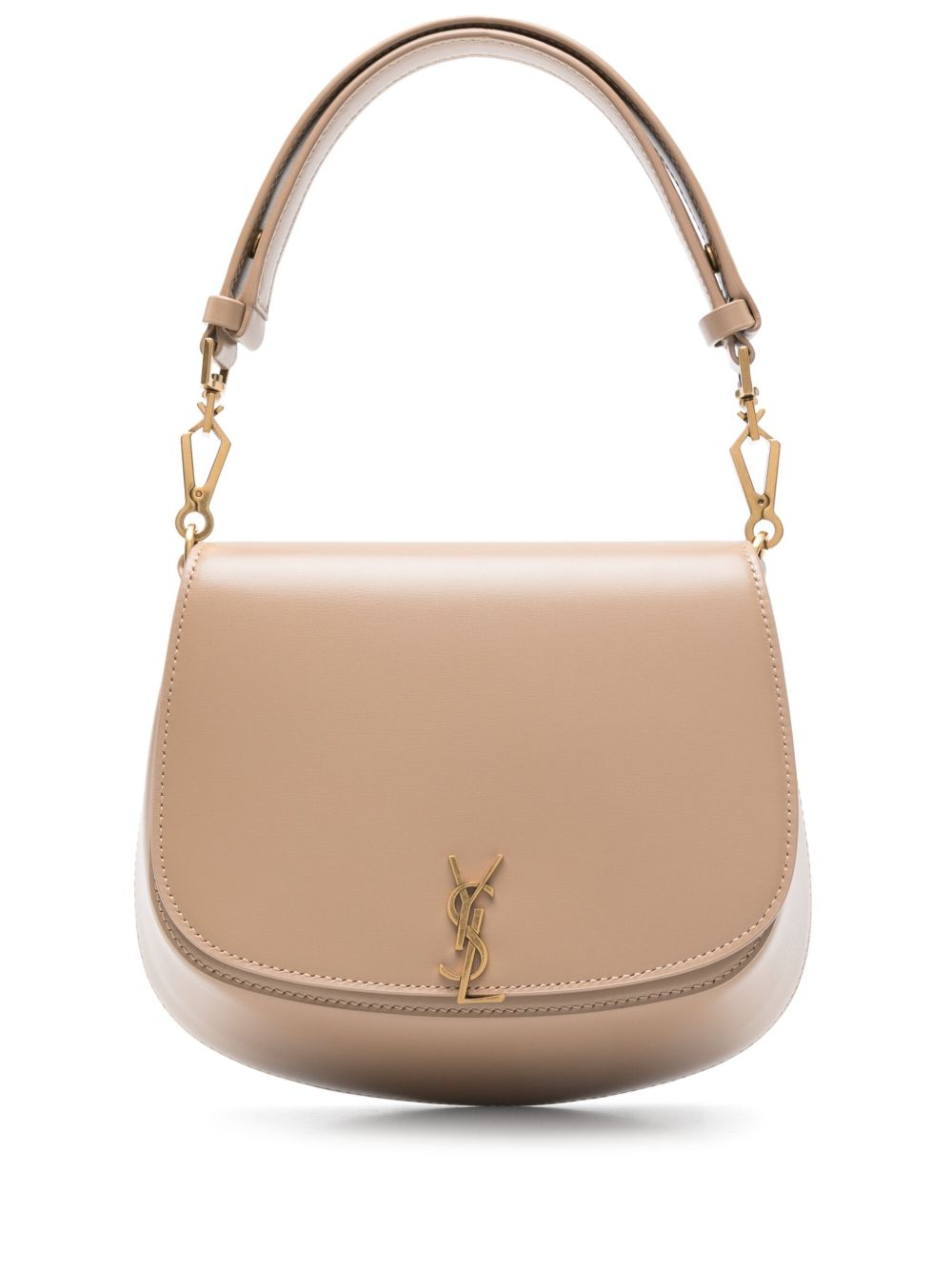 【SAINT LAURENT】ヴォルテール トップハンドル ボックスレザー ダークトフィー［8008460SX0W2646］