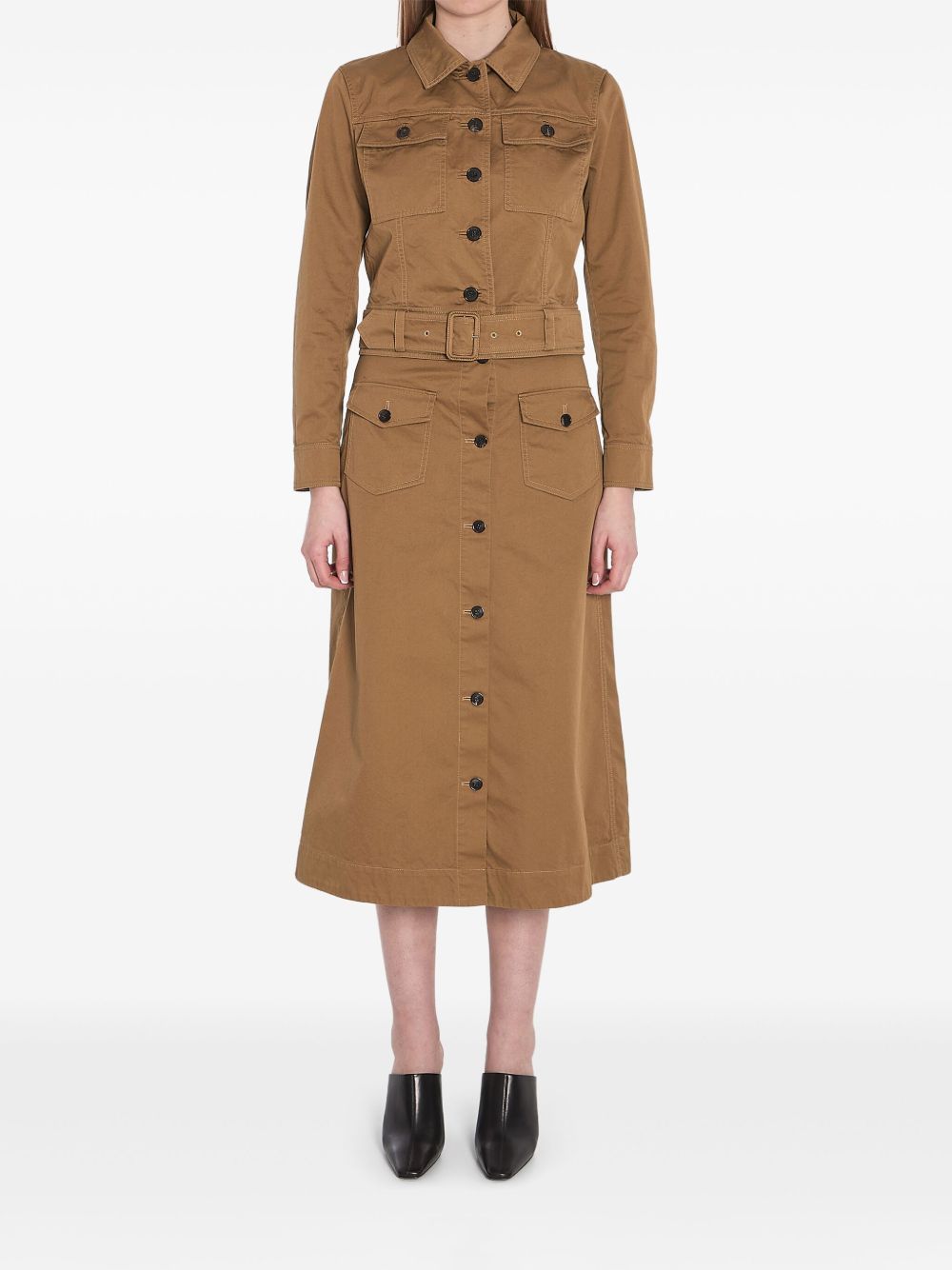 【SAINT LAURENT】コットンサージ製 クロップドジャケット カーキ［818404Y04VY2100］