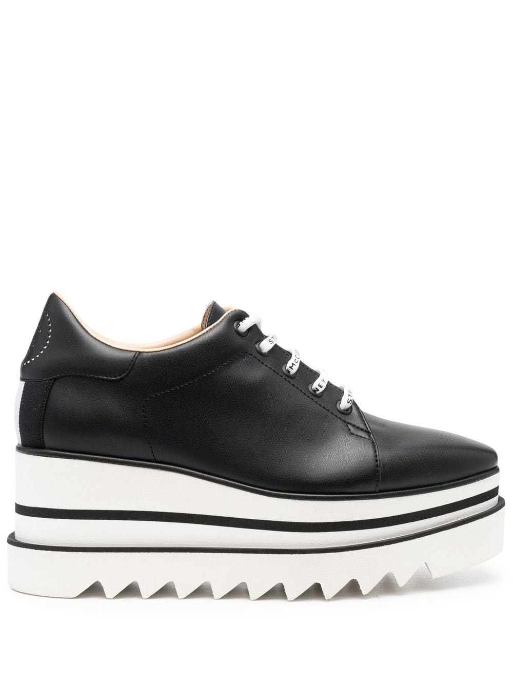 【STELLA McCARTNEY】SNEAK-ELYSE ウェッジソール ローファー ホワイト&ブラック［810078E000851065］