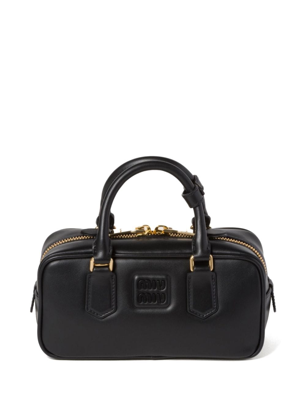 【MIU MIU】Arcadie レザー ハンドバッグ ブラック［5BB1422CR3F0002］