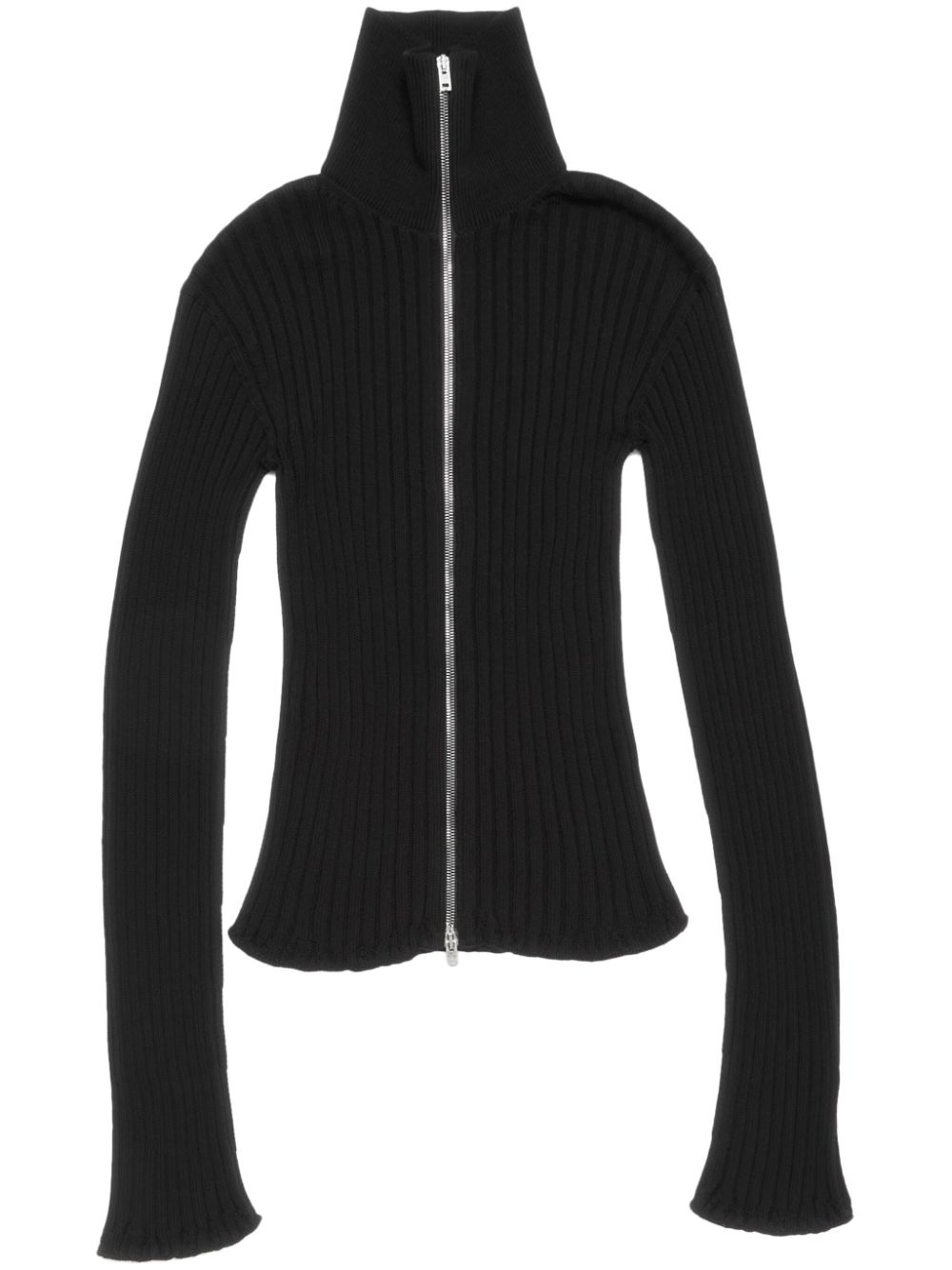 【ACNE STUDIOS】ブラック リブジップカーディガン［C60097900］