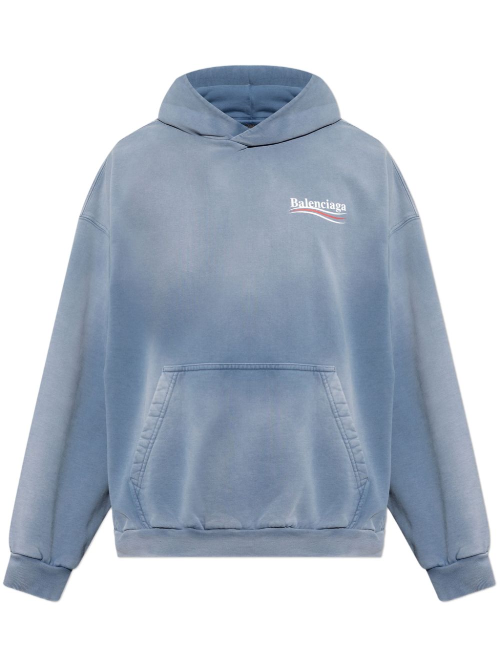 【BALENCIAGA】Political Campaign フーディー ブルー［767877TRVB19798］