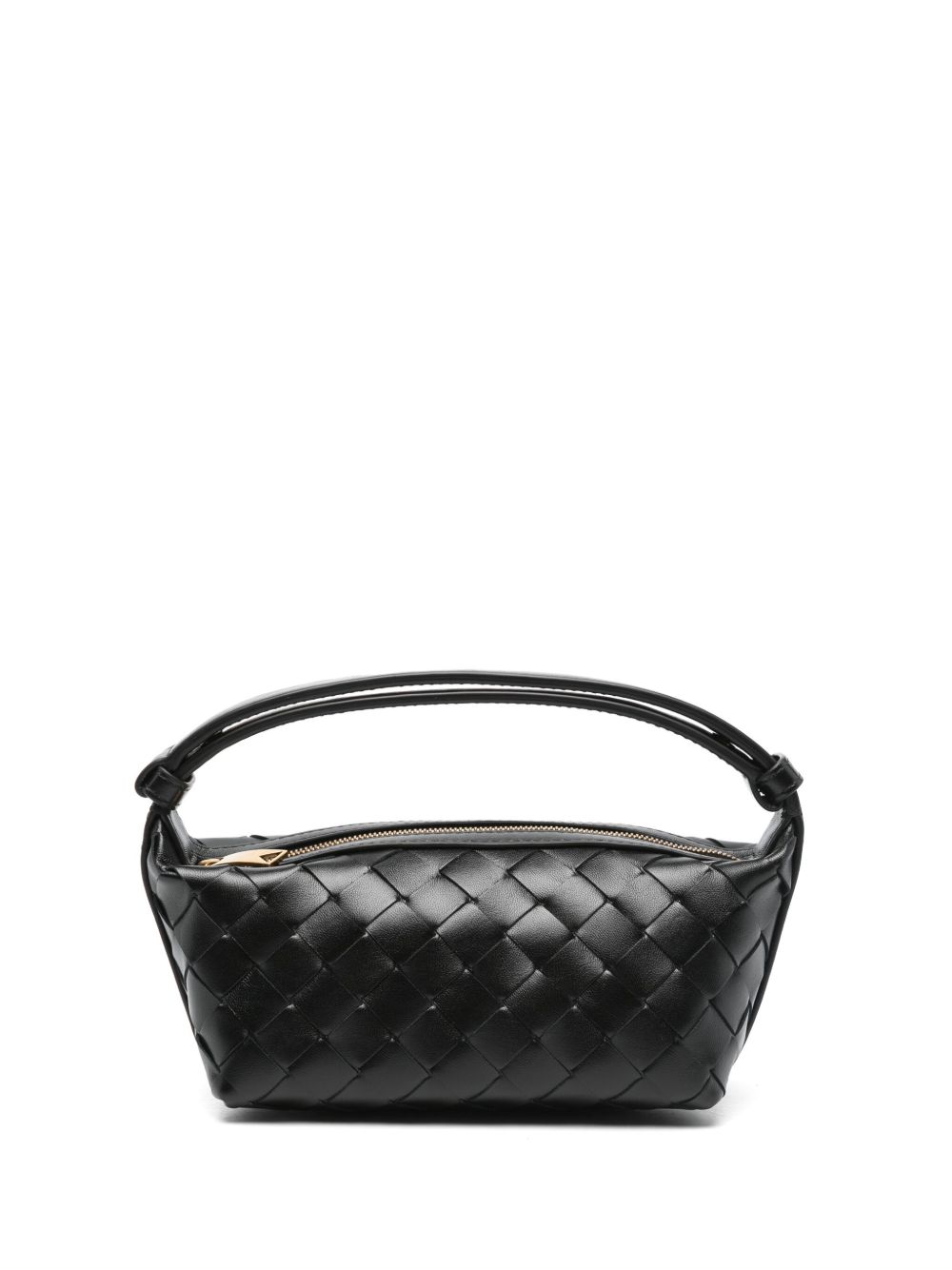 【BOTTEGA VENETA】East West Wallace ブラックカーフレザー ハンドバッグ［827396V3IV08425］