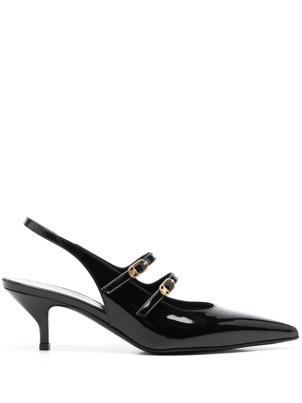 【CELINE】JUDY Double Strap Mary Jane Slingback Patent Calfskin Black［362324582C38NO］