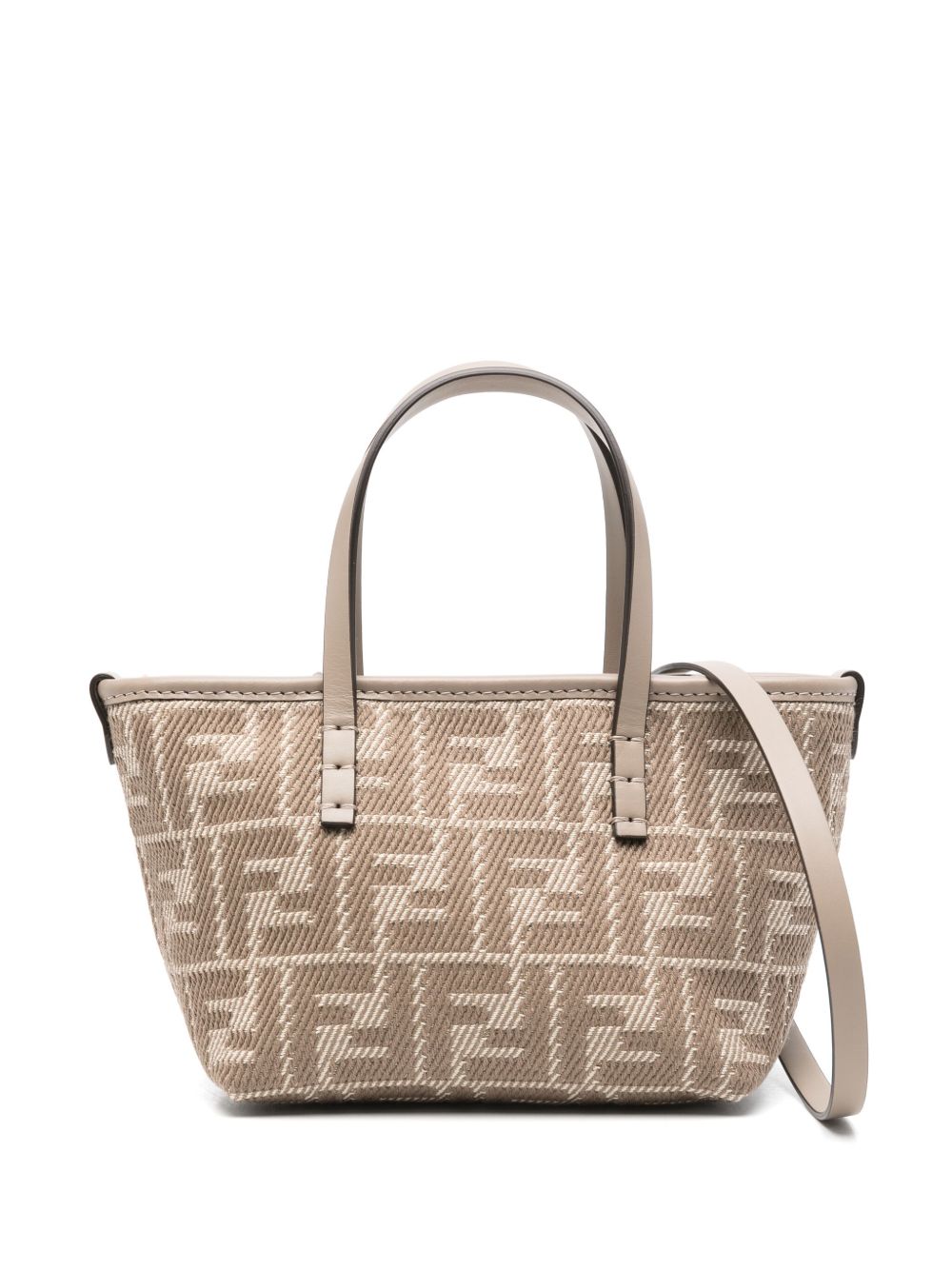 【FENDI】Roll Mini ハンドバッグ ベージュ キャンバス&レザー［8BS096AUPXF1SNP］