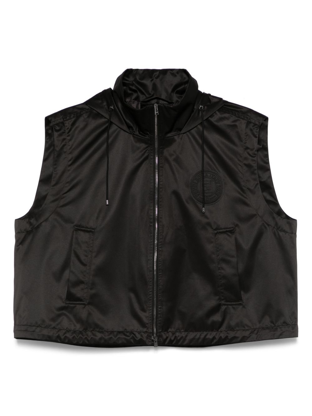 【FENDI】シルクテクニカルジレ ブラック フーデッド ベスト［FAN199AT8HF0GME］