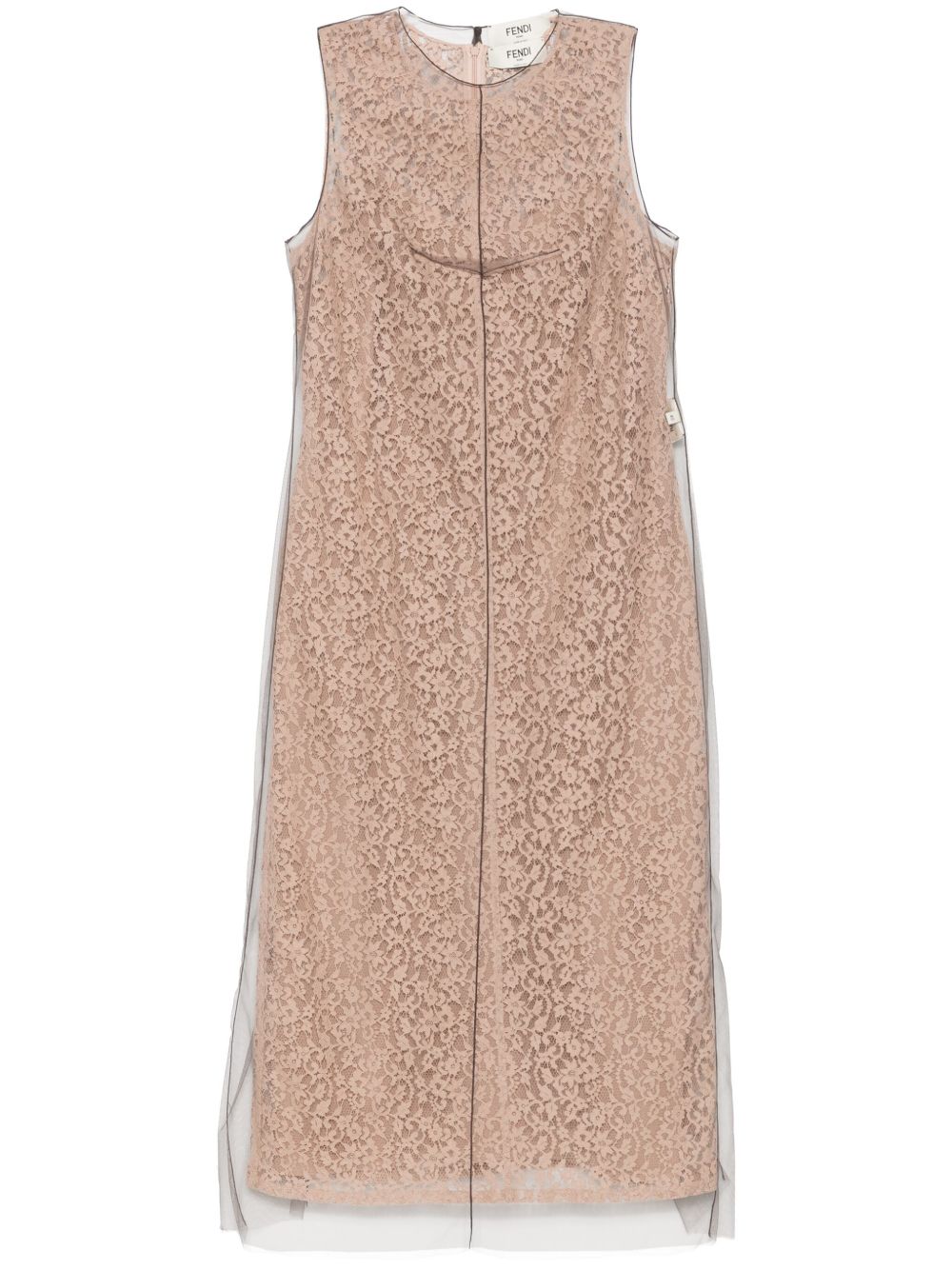 【FENDI】フローラルレース ミディドレス ピンク［FDD298AUP7F1T47］