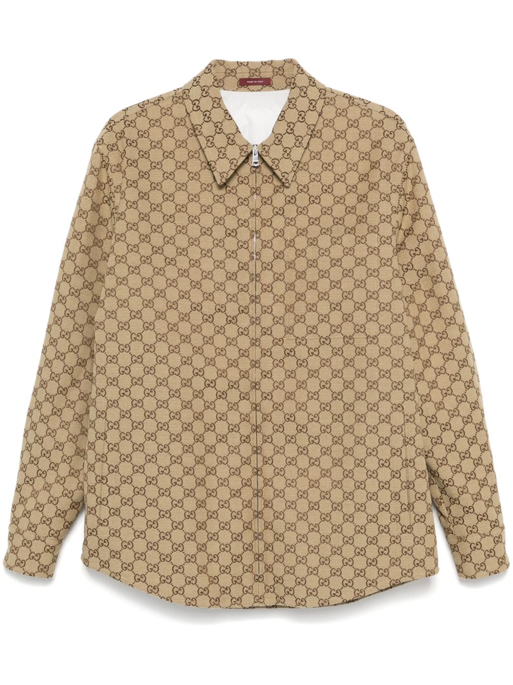 【GUCCI】GGキャンバス オーバーシャツ キャメル＆ダークブラウン［794808ZAF4S2580］