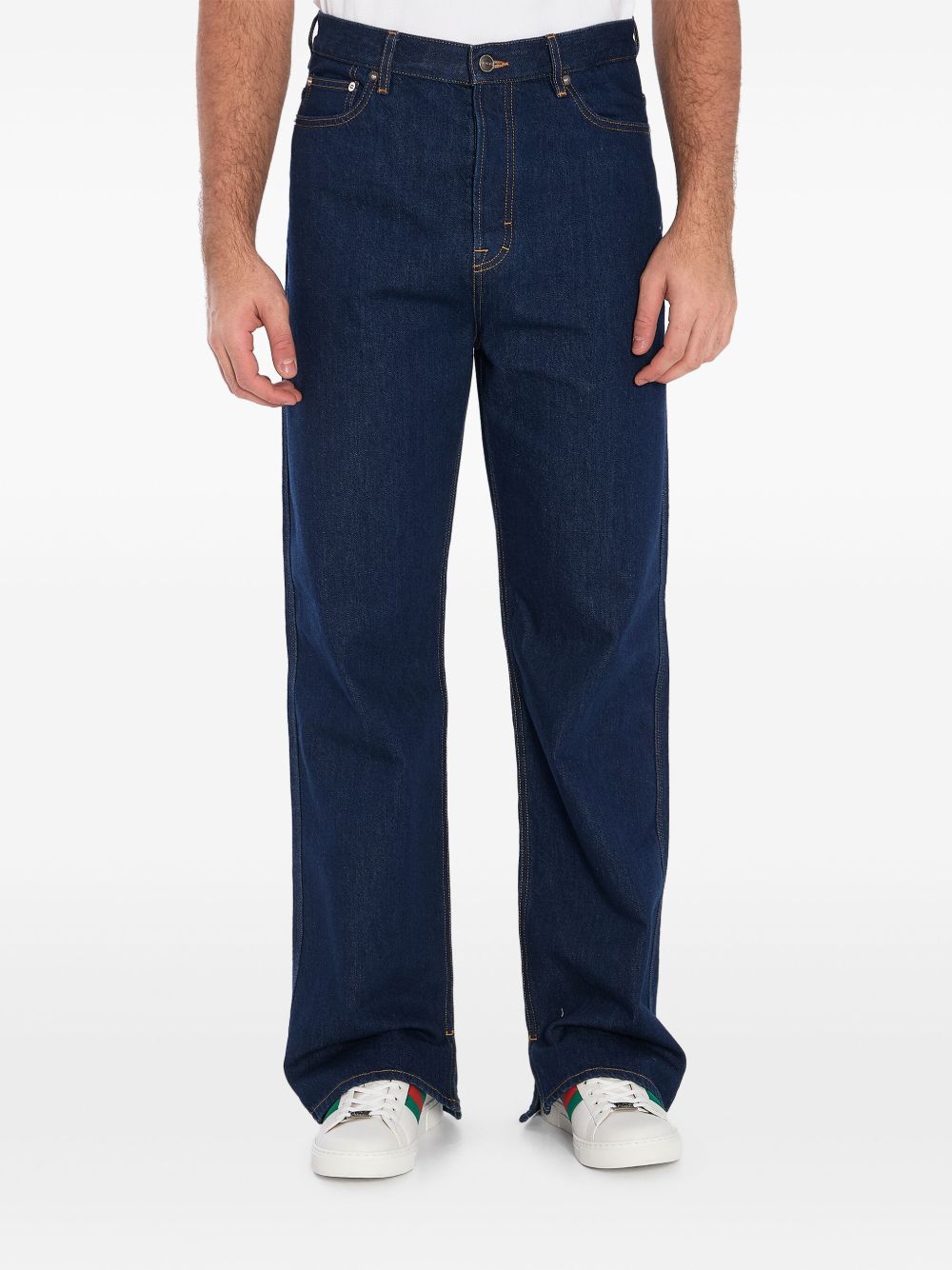 【GUCCI】エンブロイダリー デニムパンツ ダークブルー［815629XDC6V4759］