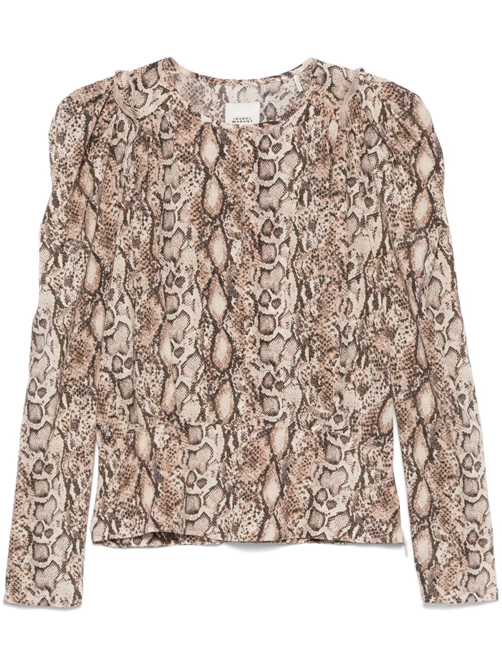 【ISABEL MARANT】ZARGA パイソンプリント シルクブレンドブラウス ナチュラル［HT0012FA-C1J05I23NL］