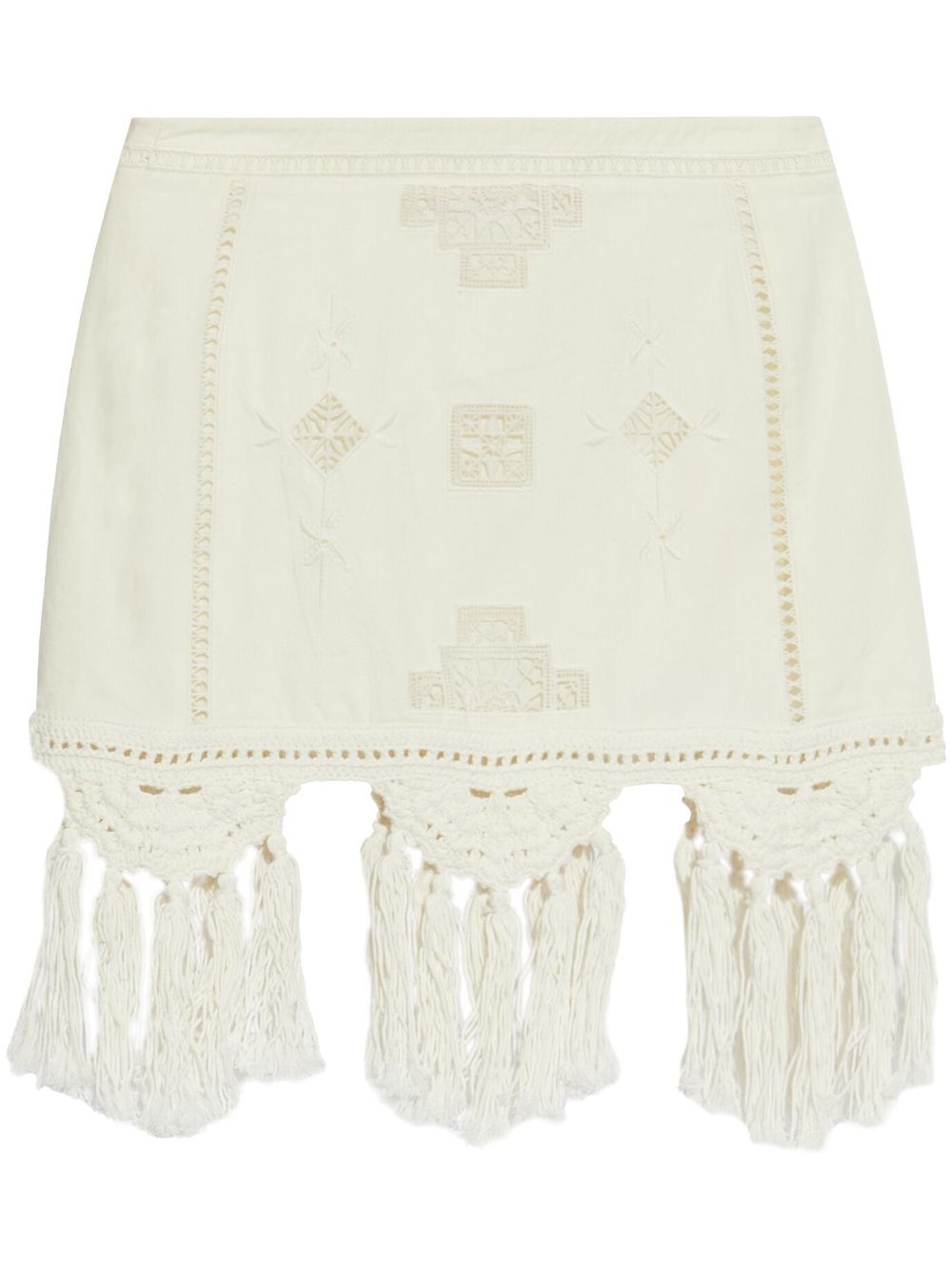 【ISABEL MARANT】SANDRA コットンマクラメミニスカート ホワイト［JU0325FA-C1J12I20WH］