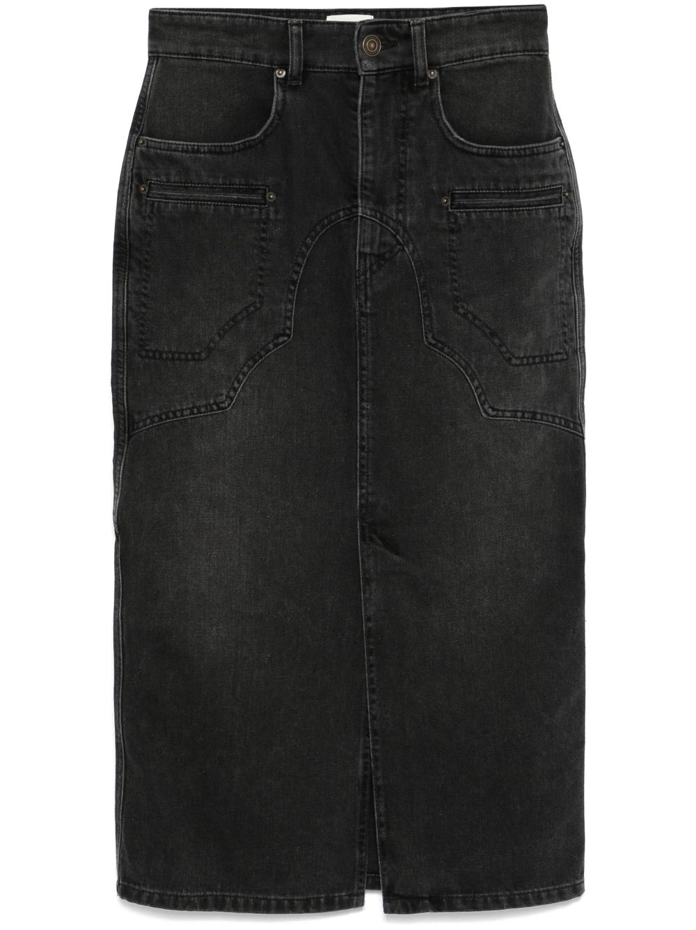 【ISABEL MARANT】BRITT デニムミディスカート ブラック［JU0329FA-C1H01I02FK］