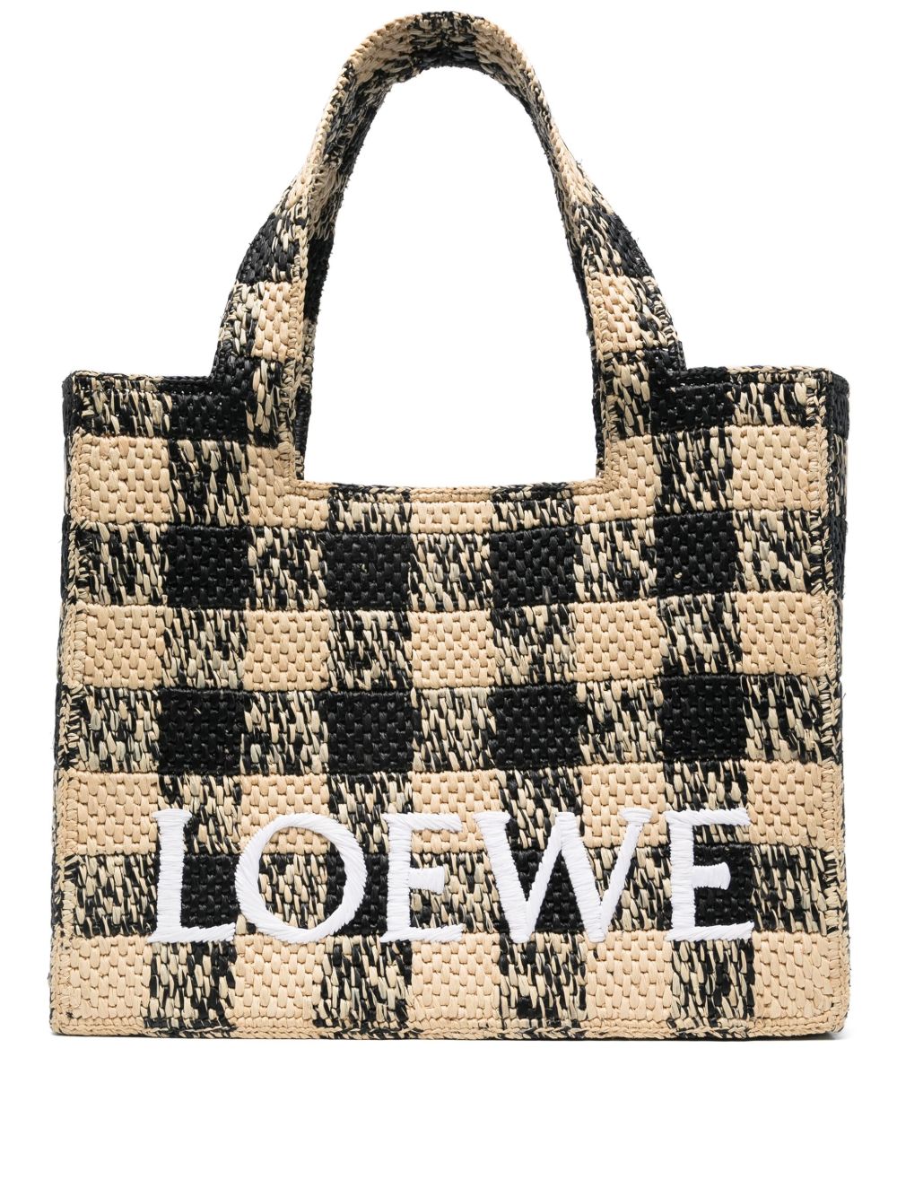 【LOEWE】Paula’s Ibiza Loewe Font ラージトートバッグ ラフィア ベージュ［ALF1B60X192165］