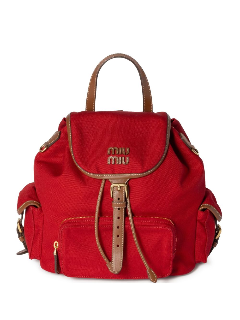 【MIU MIU】ヘンプ&レザーバックパック［5BZ0422IBQF0TQE］