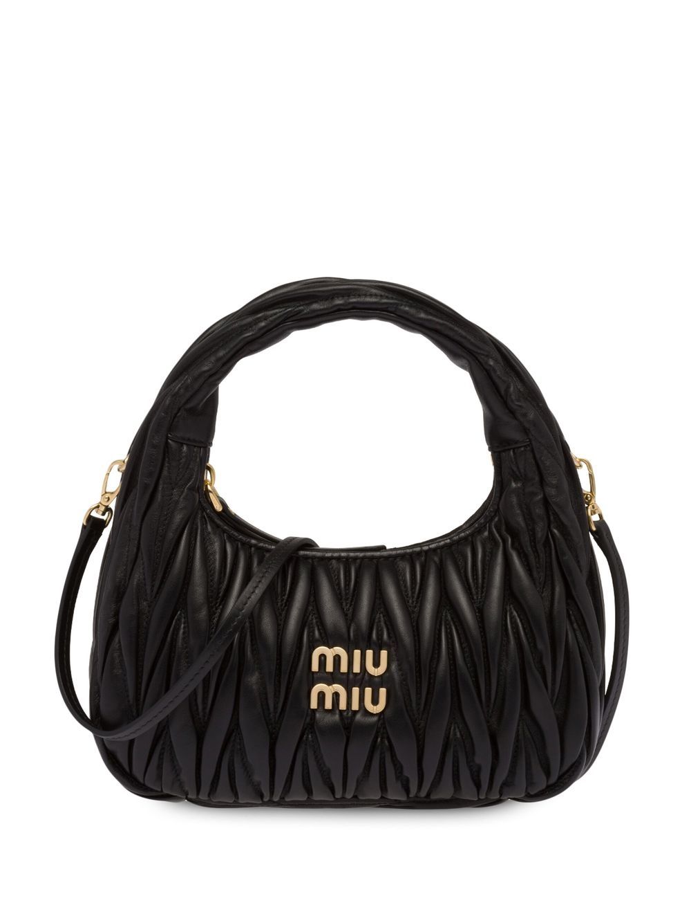 【MIU MIU】ワンダー マテラッセ トートバッグ ブラック［5BC125AN88F0002］
