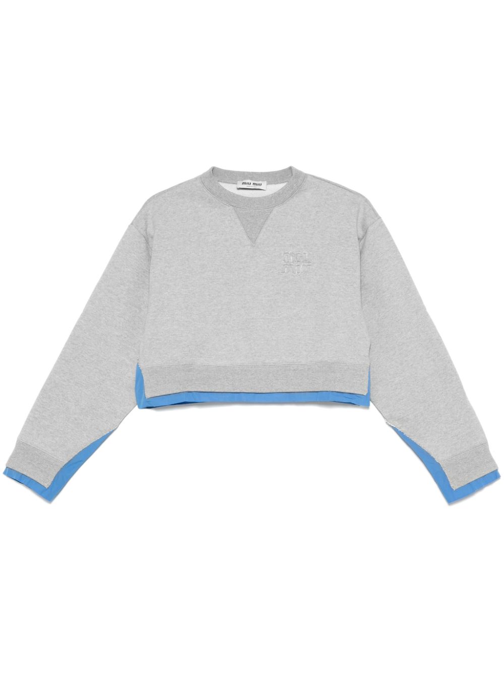 【MIU MIU】コットンクルーネックスウェット グレー［MJL05515WIF0031］