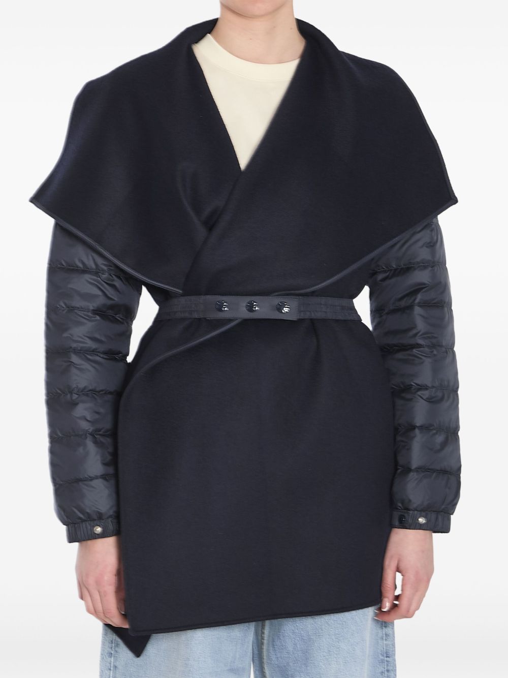 【MONCLER】Wool & Nylon ケープ ダークブルー［K10933G00008M5651780］