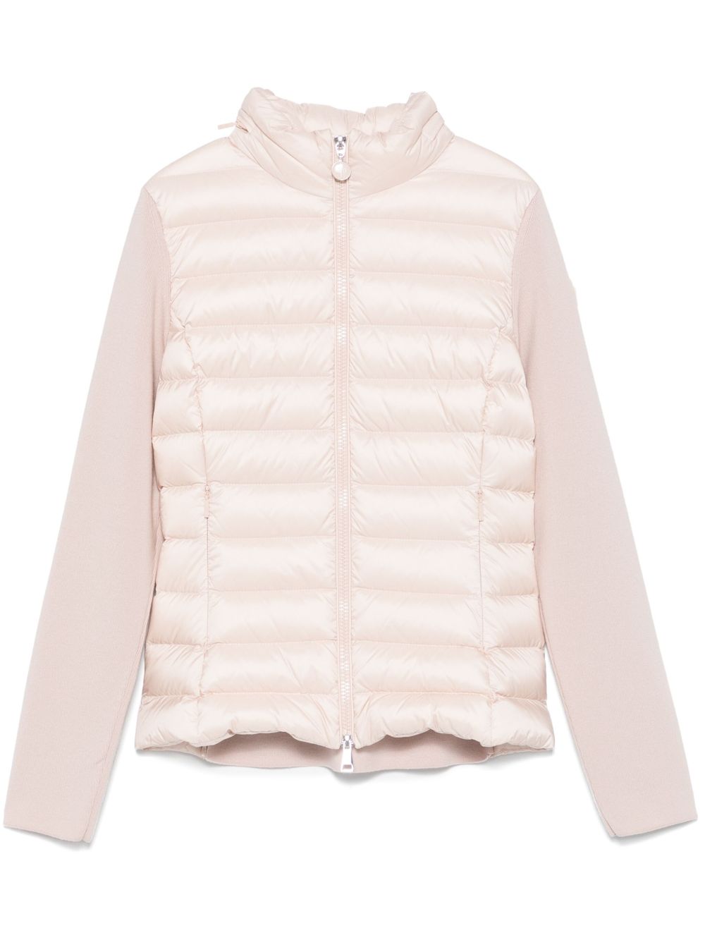 【MONCLER】パデッドウールジップアップカーディガン ピンク［K10939B00006M1122529］
