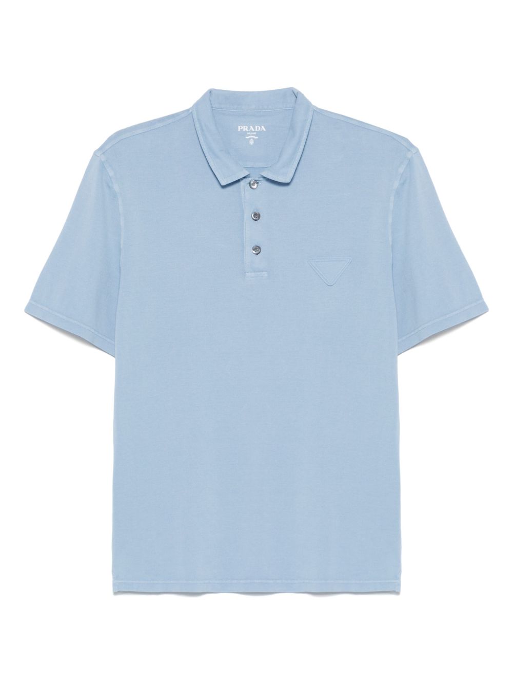 【PRADA】ロゴ コットンポロシャツ ブルー［UJN85116JMF0237］