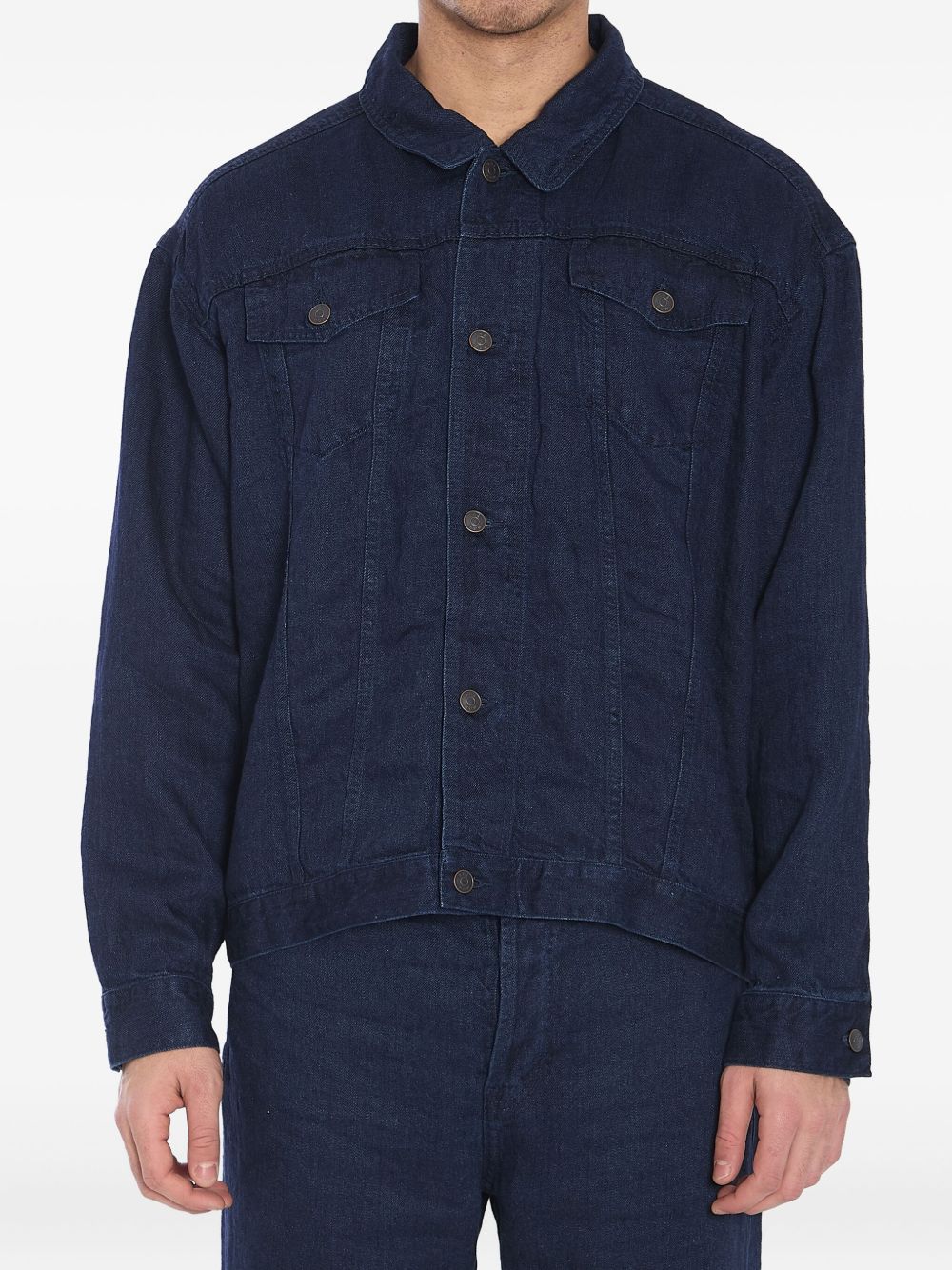 【THE ROW】Seb Linen Denim Jacket ダークインディゴ［906W3654DKI］