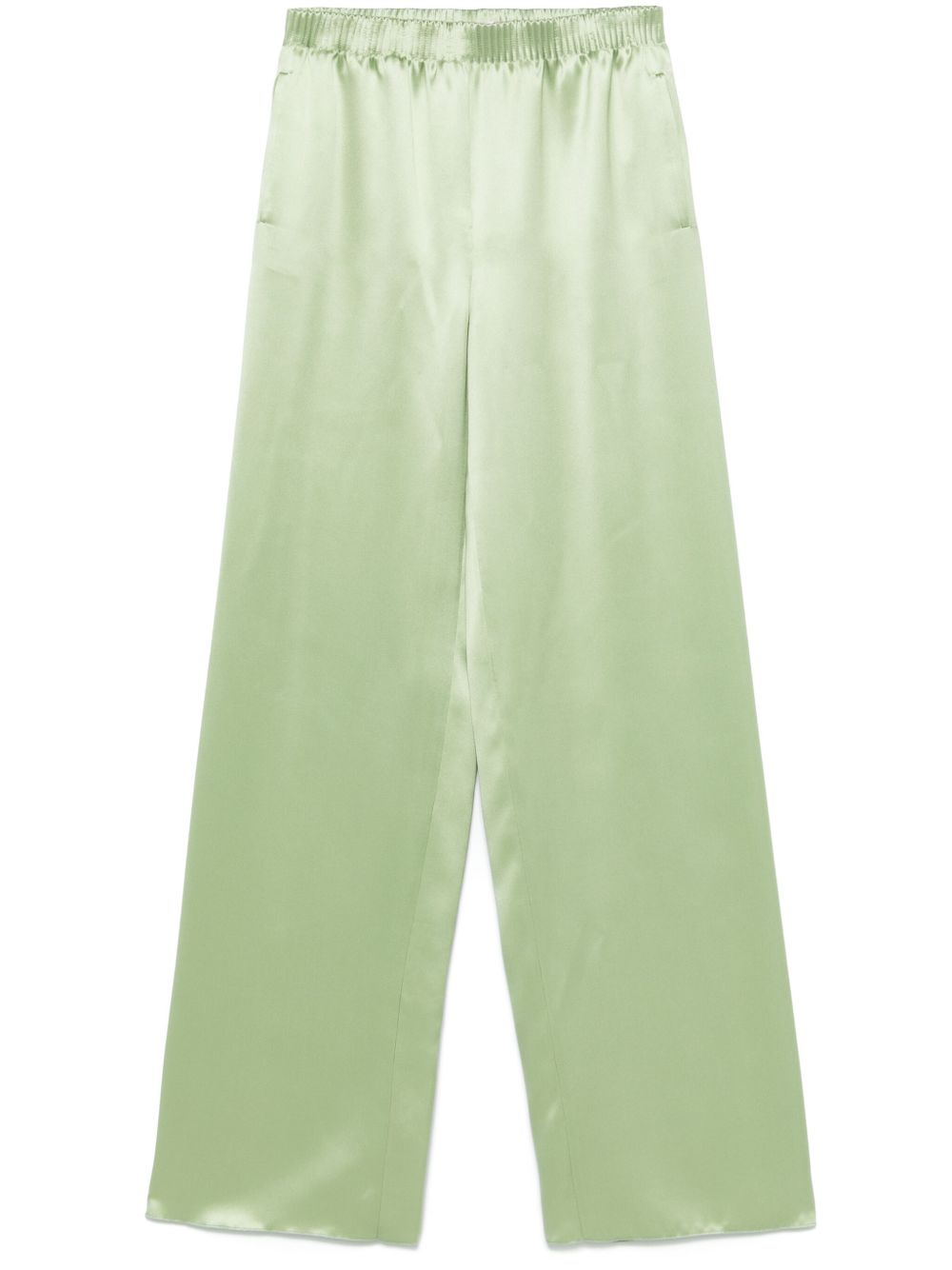 【VALENTINO】シルクワイドレッグパンツ グリーン［BRB68590ER5F］