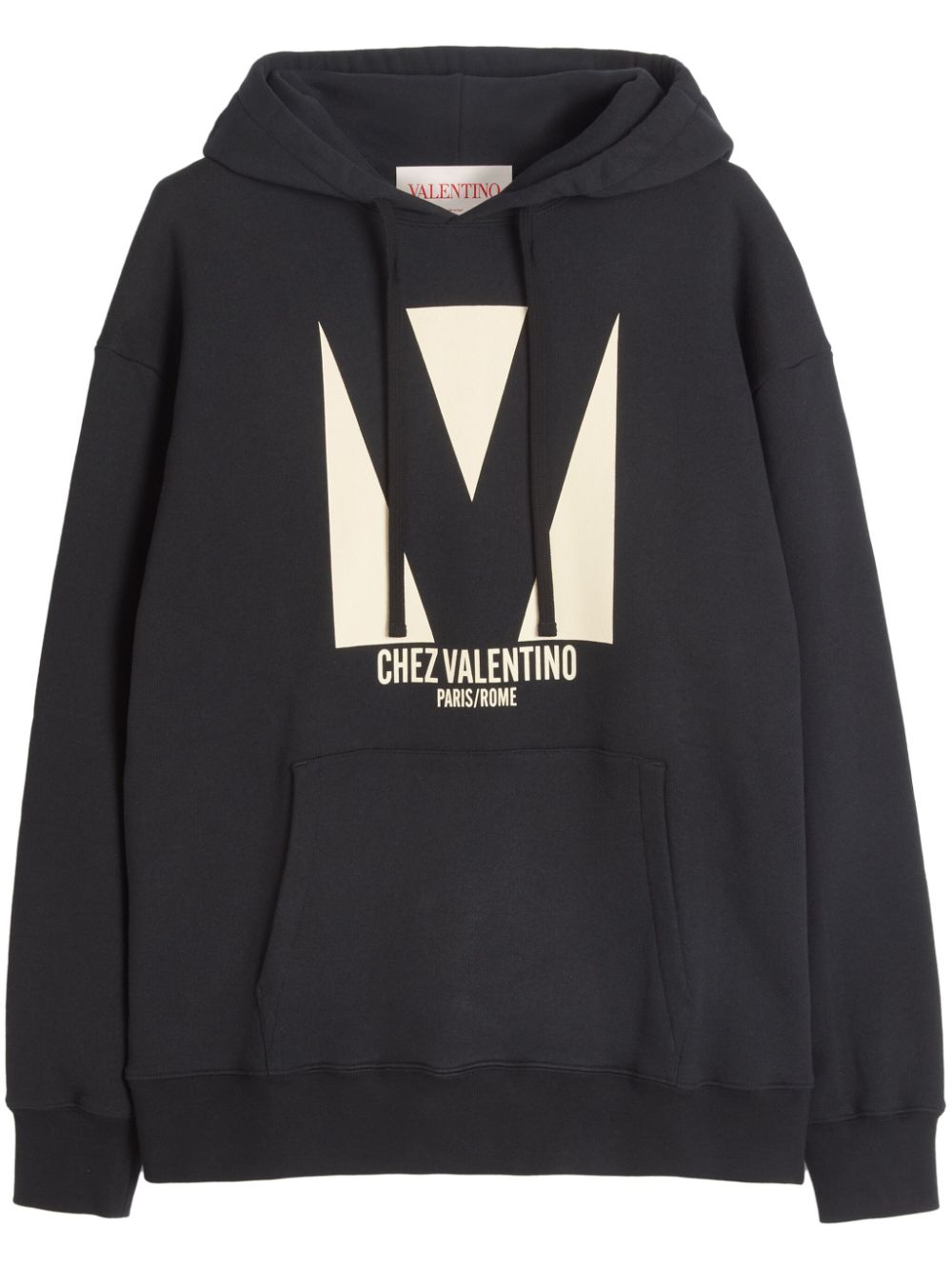 【VALENTINO】Chez Valentino コットンフーディ ブラック［VMF28NAQA0NO］