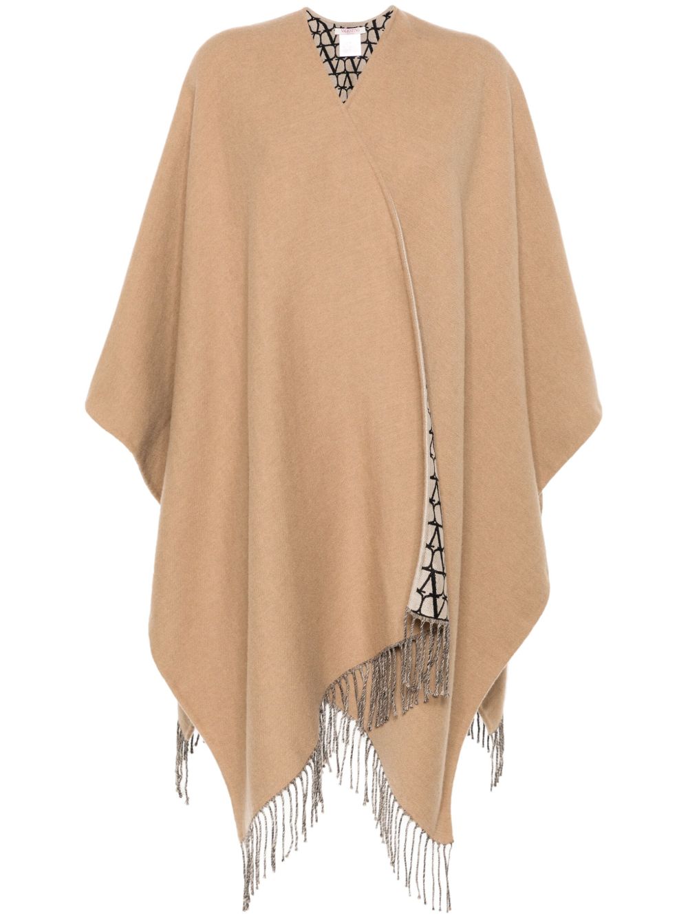 【VALENTINO】Fringed Double Poncho［WEG019KKPKFU］