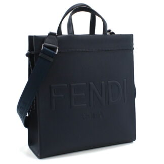 フェンディ FENDI  トートバッグ ブランド　ショッパー ミディアム　ショルダー付7VA583　AMAC　F082Qネイビー系 bag-01
