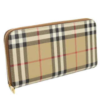 バーバリー BURBERRY 長財布ラウンドファスナー ブランド チェック 8070598 A9534VINT CHCK-BRIR BROWN ベージュ wallet-01