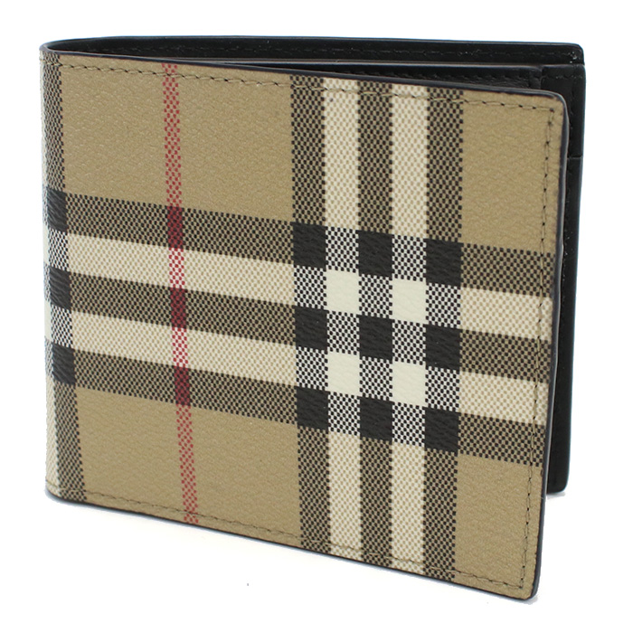 バーバリー BURBERRY 二折財布小銭入付き ブランド8084169 A7026ARCHIVE BEIGE ベージュ系 マルチカラー wallet-01 - 画像 (3)