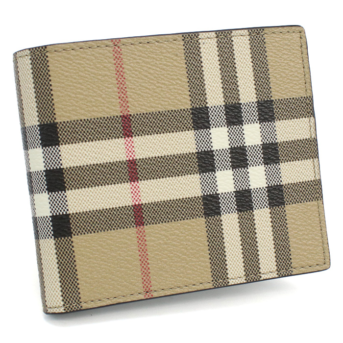 バーバリー BURBERRY 二折財布小銭入付き ブランド8084169 A7026ARCHIVE BEIGE ベージュ系 マルチカラー wallet-01 - 画像 (4)