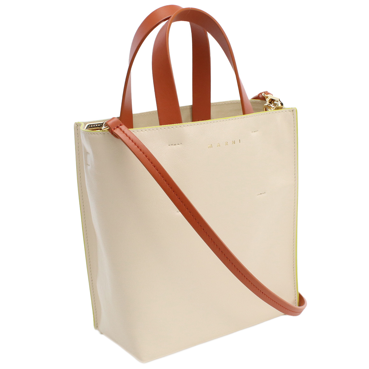 マルニ MARNI トートバッグ ショルダーバッグ 2waySHMP0040Q0 P2644 Z637Vホワイト系 イエロー系 bag-01 - 画像 (4)