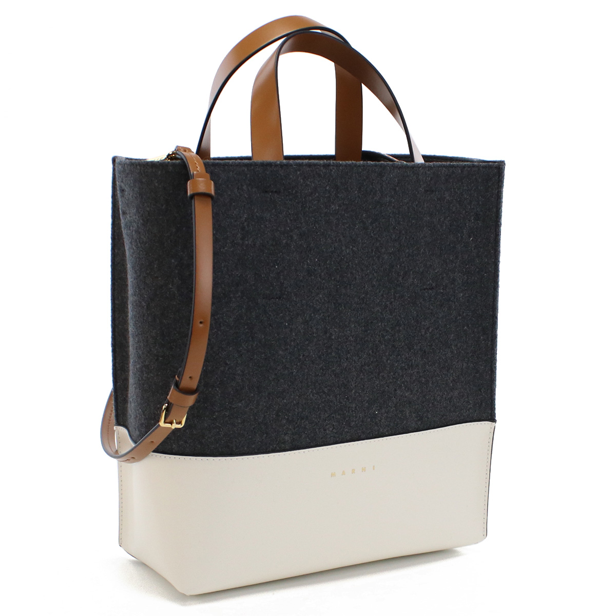 マルニ MARNI トートバッグ ブランド 2WAY ショルダー ミュゼオ カラーブロック ブランドSHMPV01Q00 P5070 ZO281グレー系 ホワイト系 bag-01 - 画像 (2)