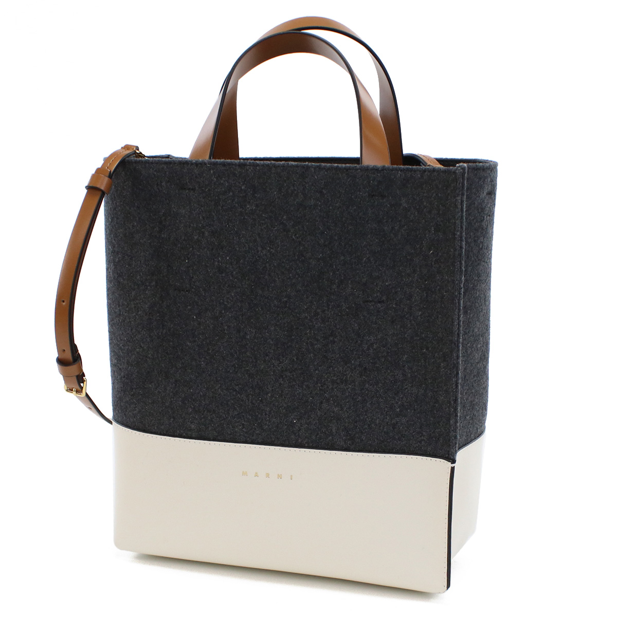 マルニ MARNI トートバッグ ブランド 2WAY ショルダー ミュゼオ カラーブロック ブランドSHMPV01Q00 P5070 ZO281グレー系 ホワイト系 bag-01 - 画像 (3)