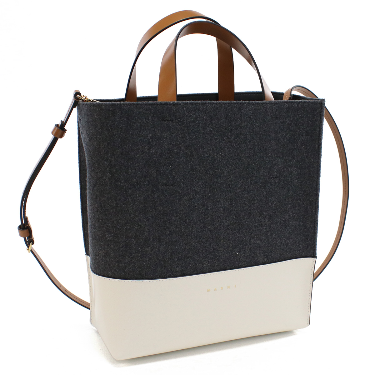 マルニ MARNI トートバッグ ブランド 2WAY ショルダー ミュゼオ カラーブロック ブランドSHMPV01Q00 P5070 ZO281グレー系 ホワイト系 bag-01 - 画像 (4)