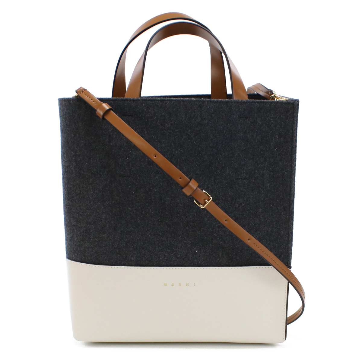 マルニ MARNI トートバッグ ブランド 2WAY ショルダー ミュゼオ カラーブロック ブランドSHMPV01Q00 P5070 ZO281グレー系 ホワイト系 bag-01 - 画像 (5)