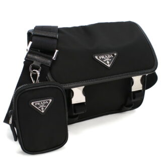 プラダ PRADA  斜め掛け ショルダーバッグ  リナイロン サフィアーノ トライアングルロゴ  メンズ ブランド2VD034　2DMH V XOP　F0002NERO ブラック　bag-01