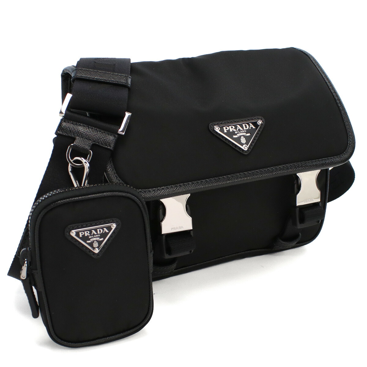プラダ PRADA 斜め掛け ショルダーバッグ リナイロン サフィアーノ トライアングルロゴ メンズ ブランド2VD034 2DMH V XOP F0002NERO ブラック bag-01