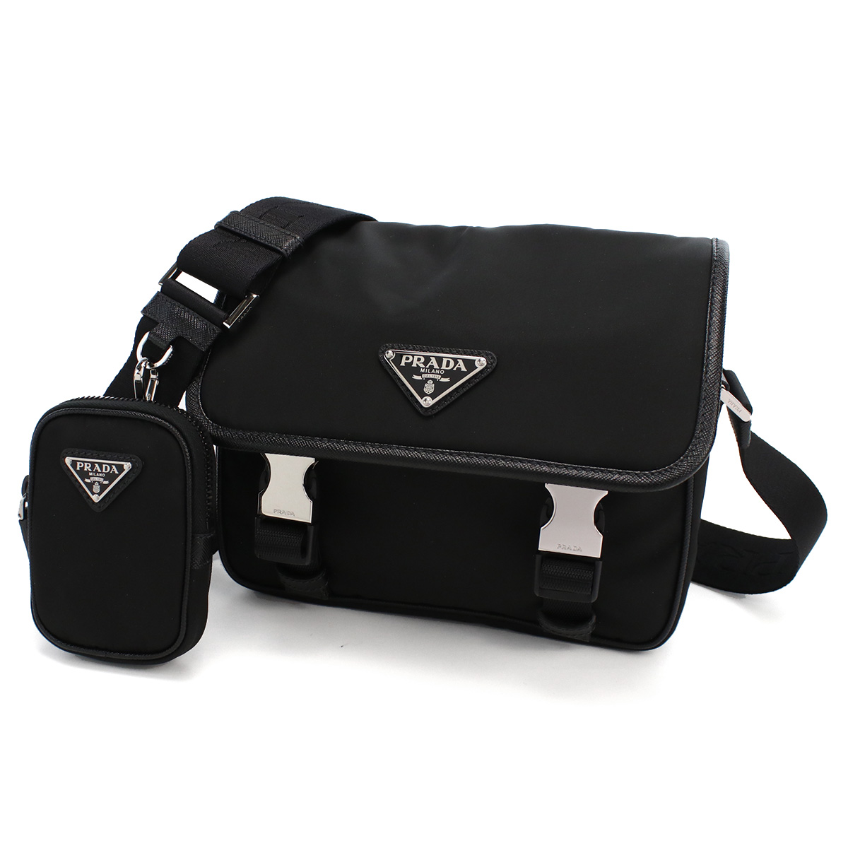 プラダ PRADA 斜め掛け ショルダーバッグ リナイロン サフィアーノ トライアングルロゴ メンズ ブランド2VD034 2DMH V XOP F0002NERO ブラック bag-01 - 画像 (4)