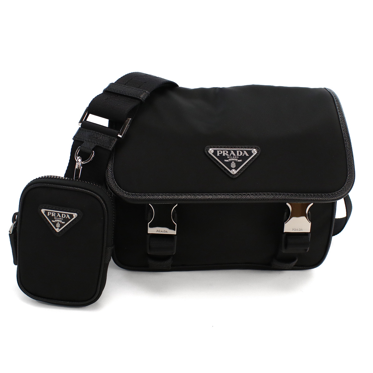 プラダ PRADA 斜め掛け ショルダーバッグ リナイロン サフィアーノ トライアングルロゴ メンズ ブランド2VD034 2DMH V XOP F0002NERO ブラック bag-01 - 画像 (5)