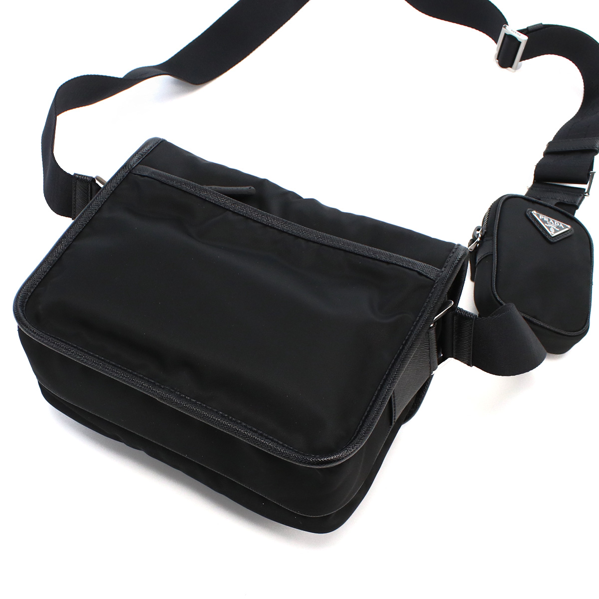 プラダ PRADA 斜め掛け ショルダーバッグ リナイロン サフィアーノ トライアングルロゴ メンズ ブランド2VD034 2DMH V XOP F0002NERO ブラック bag-01 - 画像 (10)
