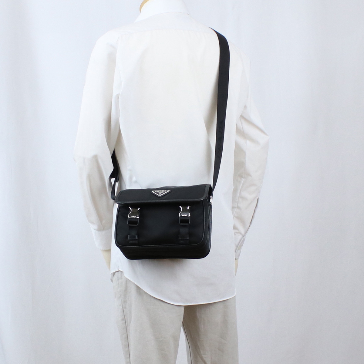 プラダ PRADA 斜め掛け ショルダーバッグ リナイロン サフィアーノ トライアングルロゴ メンズ ブランド2VD034 2DMH V XOP F0002NERO ブラック bag-01 - 画像 (11)