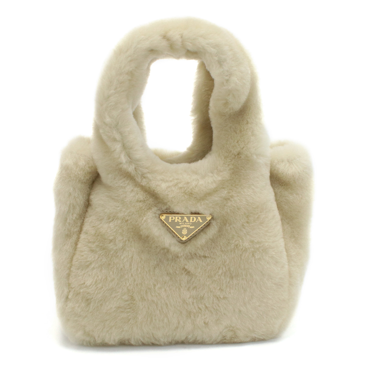 プラダ PRADA シアリング ミニ ハンドバッグ ロゴプレート1BA349 2EC9 V OVO F0379ECRU ベージュ系 bag-01 - 画像 (4)