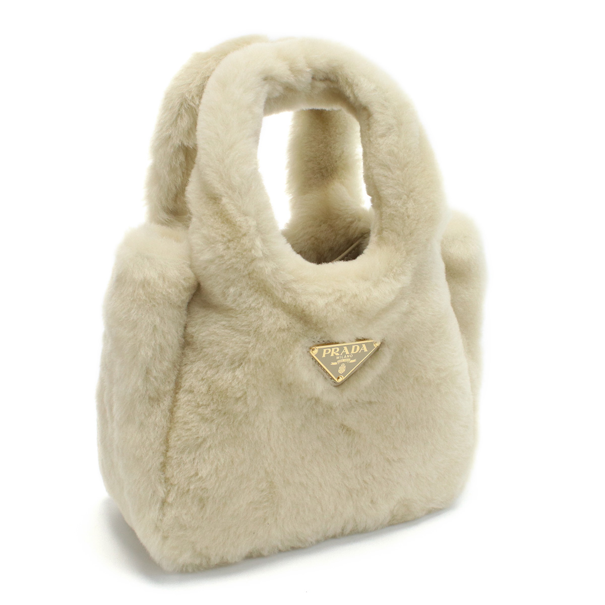 プラダ PRADA シアリング ミニ ハンドバッグ ロゴプレート1BA349 2EC9 V OVO F0379ECRU ベージュ系 bag-01 - 画像 (6)