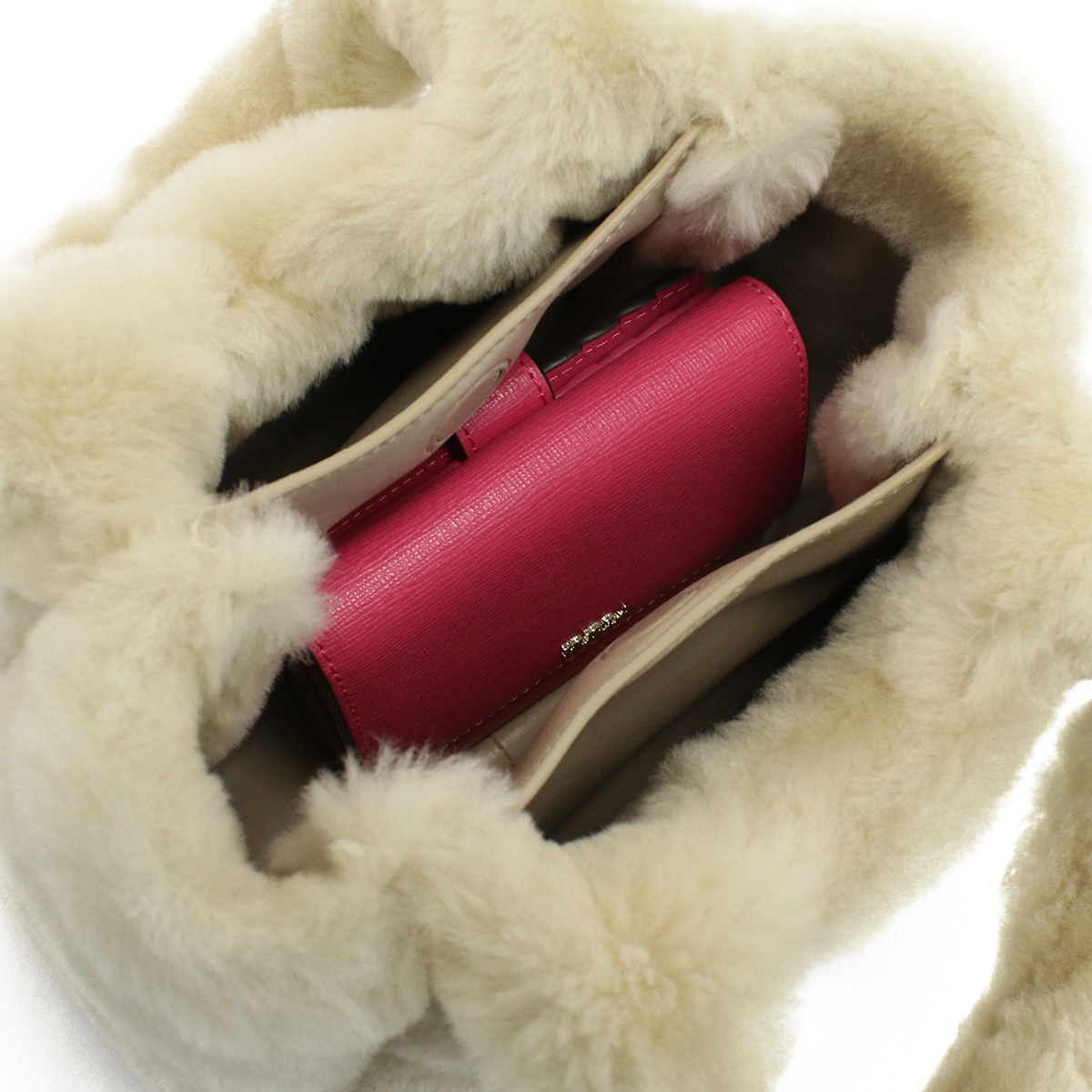 プラダ PRADA シアリング ミニ ハンドバッグ ロゴプレート1BA349 2EC9 V OVO F0379ECRU ベージュ系 bag-01 - 画像 (10)