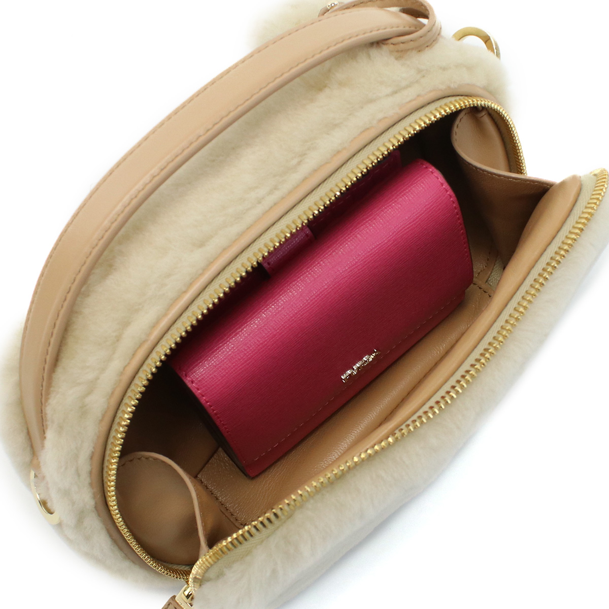 プラダ PRADA オデット シアリング ショルダーバッグ ロゴプレート1BH208 2EC9 V OOO F03KLECRU+NOISETTE ベージュ系 bag-01 - 画像 (10)