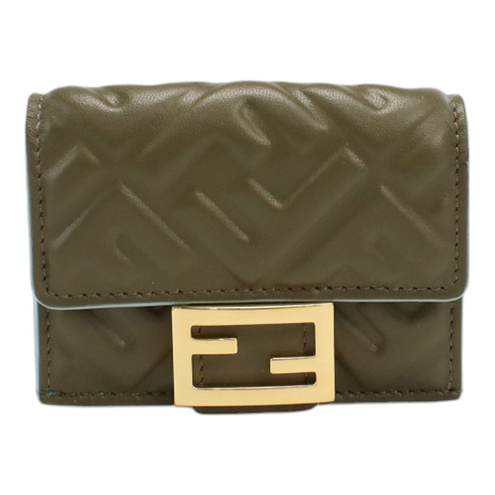 フェンディ FENDI 三折財布小銭入付き ブランド バゲット8M0395 AAJD F1PQHカーキ wallet-01 - 画像 (2)
