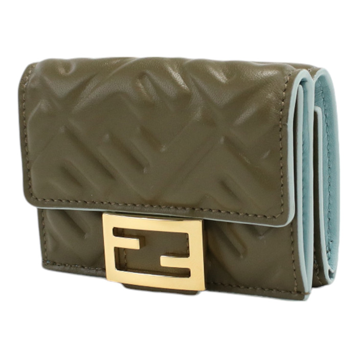 フェンディ FENDI 三折財布小銭入付き ブランド バゲット8M0395 AAJD F1PQHカーキ wallet-01 - 画像 (3)