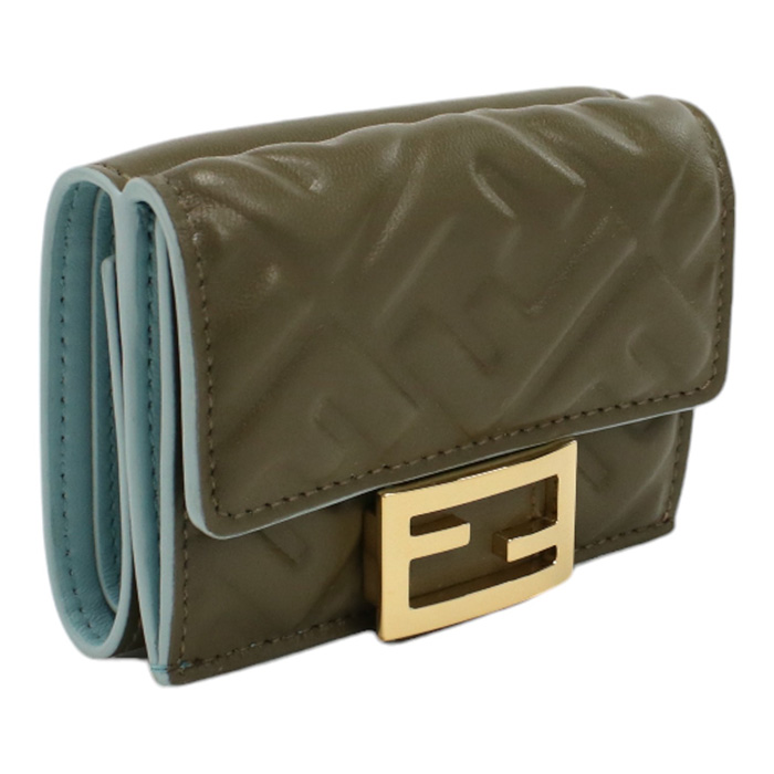 フェンディ FENDI 三折財布小銭入付き ブランド バゲット8M0395 AAJD F1PQHカーキ wallet-01 - 画像 (4)