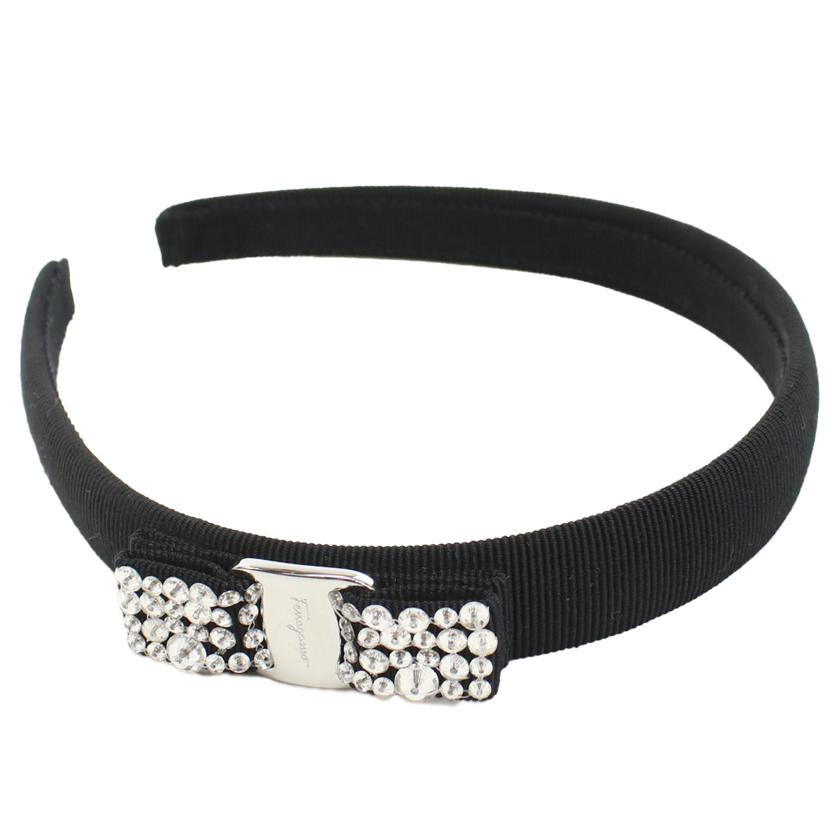 フェラガモ FERRAGAMO カチューシャ ヴィラリボン ビジュー ブランド34-7581 0713034 NERO+CRYSTALブラック accessory-01 - 画像 (2)